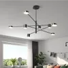 Kronleuchter Moderne Mode Schwarz Gold Weiß Lange Led Decke Ausgesetzt Kronleuchter Licht Lampe Für Halle Küche Wohnzimmer Loft Bett2209