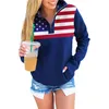 Sweats à capuche pour femmes Y2K Femmes Hiver Vintage Dames De Luxe Drapeau Américain Pull En Tricot Esthétique Pulls À Manches Longues Oversize Pull Tops