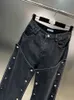 Women's Jeans DEAT Autumn Streetwear Multi Button Double Patchwork Design Jean's High Waist Pockets Straight Denim Pants 11XX5331 230927