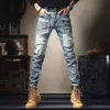 2023 Spring och Autumn New Men's Classic Fashion Trend Small Foot Pants Men's Casual Elastic bekväma högkvalitativa jeans