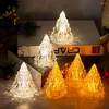 Настольные лампы в форме рождественской елки, лампа с кристаллами и бриллиантами, настольный мини-ночник, теплая/белая свеча, атмосфера, декоративная