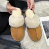 Slippers Shoes Woman Plush Slippers For Adults Low Pantofle Platform Fur Flat Hoof Heels Cotton Fabric Rubber Rome Basic Slides 230926