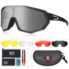 Utomhus Eyewear Queshark Men Kvinnor HD Polariserade Cycling Solglasögon Utomhus Sport MTB Bicycle Eyewear Riding Road Cykel Glasögon 5 Lins Set QE48 230927