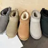 المصمم الكلاسيكي Ultra Mini Boots Snow Boot Platform نساء الرجال فرو فرو تسمان تازمان تازن كستناء الرمال بذور بيج بيج الخشب الأسترالي الشتاء في الكاحل