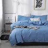 Conjuntos de ropa de cama Funda de edredón sólido con juego de funda de almohada Inicio Singl Cama doble Edredón Funda nórdica Queen Twin King SizeNo Bedsheet 230927