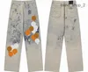 23ss Nieuwe Heren Designer Make Old Washed Chrome Rechte Broek Hart Letter Prints Lange Stijl Harten Paarse Jeans Chromees Harten VRWX