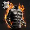 Herren-Daunenparkas, Herren-Herbst-Winter, ultraleichte, verstaubare Daunenjacke, wasser- und windabweisender, atmungsaktiver Mantel, große Größe, Herren-Kapuzenjacken, Jacken YQ230927