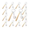 Schlüsselanhänger 16 Stück Mini-Baseball-Schlüsselanhänger mit Holzschläger für Sportthema-Party-Team-Souvenir-Athleten-Belohnungen Gefälligkeiten233Y