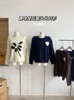 Maglioni da donna Moda Semplice Classico Stampa Maglione lavorato a maglia Vintage O-Collo Manica lunga Pullover casual Accogliente Chic Autunno Inverno