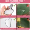 Full Body Massager Gua Sha Tool Stainless Steel GuaSha Massage Tool Natural Universal Silver Metal Gua Sha Board for SPA Acupuncture 230926