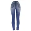Jeans femininos calça jeans mulheres cintura alta rasgado bulift angustiado estiramento juniors magro solto reto