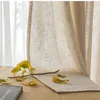 Cortina moderna de linho para sala de estar, quarto, cor pura, cortinas de linho de algodão, tecidos de tule, gaze personalizada, semi-sombreamento, fio de rami 230927
