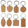 Porte-clés en bois rond et rectangulaire en forme de cœur, DIY, personnalisé, étiquettes cadeaux, accessoires Whole269S