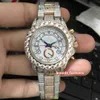 Beautiful Men's Diamond Watches Large Diamond Bezel Stainless Steel Shell Watch Bi-rose Gold Strap Automatic Mechanical Wrist2848