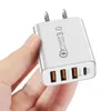 3 USB+PD 20W Tipo-C cargador de teléfono móvil Interfaz Multi-USB cabezal de carga de viaje