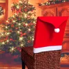 Christmas Chair Cover Red Non-Woven Fabrics Santa Claus Hat Chair Back Covers For Xmas Ornament Home Dinner Christmas Banquet Party Festival Decor