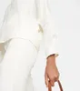 レディースTシャツロングスリーブトップロロピアナリネンとウールトップイタリアンデザイン衣類ルーズ女性デイリーカジュアルシャツ