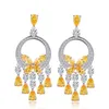 Mode étincelant charme gland papillon diamant boucle d'oreille designer pour femme jaune rouge AAA cubique zircone cuivre mariée mariage Eng329r