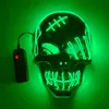 Party Masks Halloween Luminous Scary Skull Mask Led Light Up Horror Skeleton Mask Carnival Bar Party Props Neon Glowing Skull Mask Costumes 230927