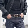 Bälten mode fast färg äkta läder mäns kostym tillbehör avslappnade jeans legering stift spänne bälte för kvinnor