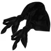 Bérets 2 pièces Head Wrap Hommes Pirate Longue Queue Écharpe Ménage Golden Velvet Caps Homme Soie Bonnet