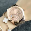 2023 Nueva llegada Reloj de pulsera de marca de moda para mujer Chica 3 diales Estilo Banda de metal de acero Relojes de cuarzo Reloj de oro Envío gratis al por mayor