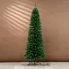 Juldekorationer 150/180 cm Artificial Pencil Tree With Metal Stand Green Xmas Pine Slim Flocked Snow Fir Home Office Party Decor