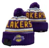 Los Angeles Beanies Lakers Beanie Kuzey Amerika Basketbol Takımı Yan Yama Kış Yün Spor Örgü Şapkas Kafaları A10