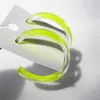 Hoop & Huggie Korean Transparent Neon Green Acrylic Earrings For Women Big Round Circle Hoops Brincos Fashion Jewelry Party Gift266I