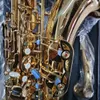 Högkvalitativ gyllene B-platt professionell tenorsaxofon mässing guld pläterad djup gravering fin mönster tenor sax jazz instrument