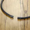 Chokers Choker Necklace Men's Lava Rock Braided Leather Necklaces Men Boho Hippie Jewelry Oil Diffuser Surf Necklaces in Black 230927