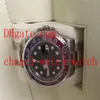 Topselling Men's Sport Watch 18K WHITE Gold GMT Black dial 40MM 116719 PEPSI BEZEL RED BLUE Asia 2813 Movement Automatic Mens299f