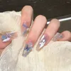 Faux ongles Fournitures pour ongles Long diamant Manucure Matériel Presse sur fleur Fausse étoile Lune en forme de tête carrée