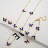 Necklace Earrings Set Luxury Design Geometric Butterfly Shell 5-color Stainless Steel Animal Jewelry High Quality Gift For Women