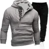 Herrspårsperioder Män trackdräkt Män 2 stycken Set Sweatshirt Sweatpants Sportswear Zipper Hoodies Casual Herrkläder Ropa Hombre Size S-4XL 230927