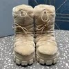 Winter Bont Snowboots Vrouw Ronde Neus Cross Lace-up Motorlaarzen Wol Warme Platform Schoenen Vrouwen Dikke Zool Korte Laarzen Vrouwen