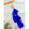 Dangle Chandelier Bohemia Feather Earrings Long Chain Tassel Single Side Ear Hook Earings Clip Red Blue Black Sale 20Pcs Lot Drop Deli Dhwjn