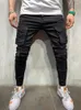 بنطلون جينز للرجال يرتدون سروالًا متعدد الجيبات ملصقات ملونة ملونة صلبة 2023