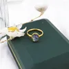 Bröllopsringar 2023 Trendigt blomma mönster glas cool stil rostfritt stål smycken tillbehör grossistföremål för återförsäljning i bulk