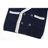 Cardigan Arrival Knitted Cardigans for Big Boys England Style Double Breasted Coats Spring Autumn Navy Blue Teenage Uniform Sweater 230927