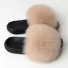 Slippers Echt Bont Slides Harig En Pluizig Bont Slippers Indoor Huis Vrouwen Slippers Strand Schoenen Zomer Vrouw Sandalen 230926