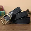 Belts 3.3cm For Jeans Belt Retro Men's Pure Cowhide Alloy Buckle Needle Handmade Genuine Leather