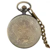 Pocket Watches Classic Bronze Cover Watch For Men Half-hollow With Roman Numerals Dial Women Pendant