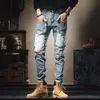 2023 Spring och Autumn New Men's Classic Fashion Trend Small Foot Pants Men's Casual Elastic bekväma högkvalitativa jeans