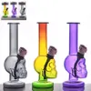 Wholesale mini travel hookak Cheap protable glass tobacco water bong pipe for smoking with metal dry herb bowl