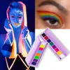 Kroppsfärgvattenaktiverad eyeliner UV-ljus neon pasteller eyeliner pastell-svart ljus uv reaktiv eyeliner glöd i mörkt ögon foder pigment 230926