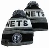 Nets Vailies Brooklyn Północnoamerykańska drużyna koszykówki Patch Patch Zimowe wełny sportowe czapki czapki A0