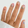 Unhas Falsas Pontas Coloridas Curtas Duráveis Nunca Dividindo Conforto Falso para Combinação de Vestido de Menina