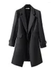 Costumes pour femmes automne hiver femmes vêtements d'extérieur blazer formel rose noir bleu marine rouge bureau dames femme affaires vêtements de travail longue veste manteau