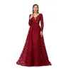 New Evening Dress Sexy Elegant Light Luxury Long Sleeves Heavy Handmade Arab Dubai WZ08